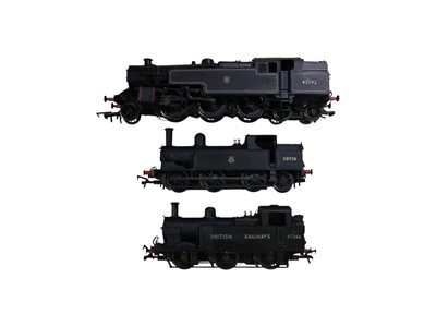 Lot Bachmann OO Gauge BR black early emblem & British Railways tank engines including 2-6-4T Fairburn ~ 42092, 0-6-2T Webb Coal ~ 58926 & 0-6-0T Class 3F Jinty ~ 47266, all unboxed (previous...