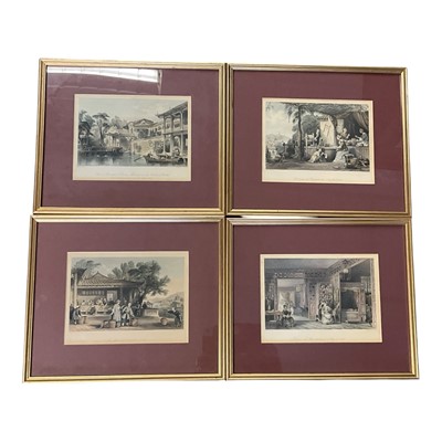 Lot 215 - Set of 25 gilt framed engravings after Thomas Allom, produced for 'China in a series of views' (London 1843)