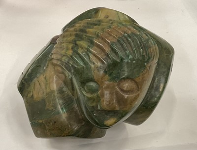 Lot 223 - African Shona school carved verdite sculpture, signed D Chikuzenni, 18cm.
