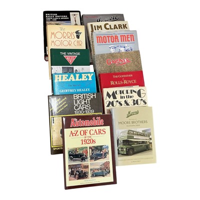 Lot 25 - Lot Vintage racing car books including 'Sunbeam Racing Cars' by Heal in slip case (3 boxes)