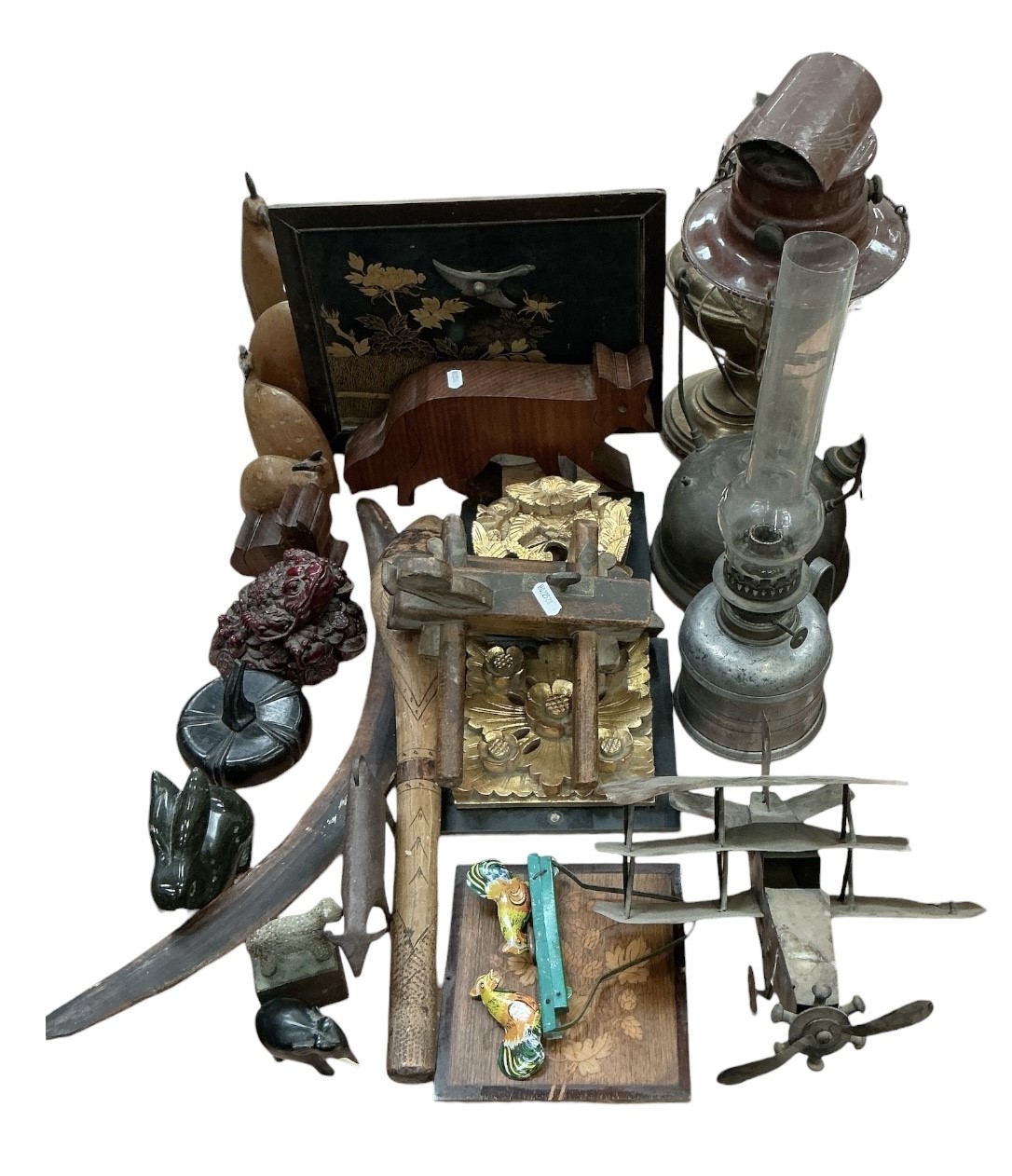 Lot 401 - Group of treen items and sundries to include