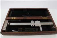 Lot 3699 - NSF Height gauge in a wooden case, together...