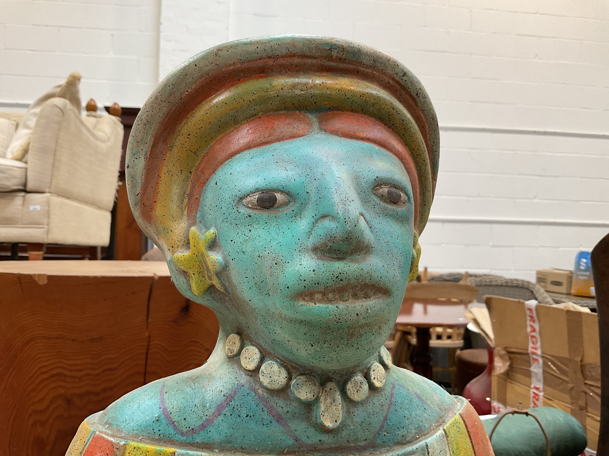 Lot 5116 - Large Mayan / Aztec style painted