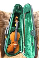 Lot 3726 - Good quality three-quarter size violin,...