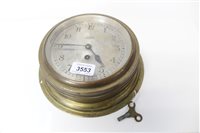Lot 3553 - Mid-20th century ships' bulkhead clock with...