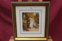 Lot 1130 - Rowland Ward, 1828 watercolour - young girl...
