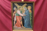 Lot 1158 - Antique Continental School oil on metal panel -...