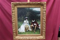 Lot 1169 - Antique-style decorative oil on canvas - a...