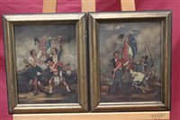 Lot 1173 - Pair mid-19th century Continental School oils...