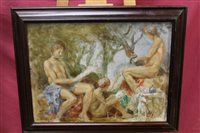 Lot 1250 - Manner of Henry Scott Tuke, oil on board -...