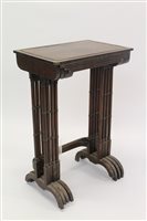 Lot 1356 - Nest of four 19th century rosewood tables,...