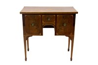 Lot 1305 - George III mahogany satinwood and patera...