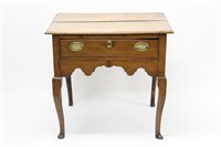 Lot 1465 - 18th century elm lowboy with frieze drawer and...