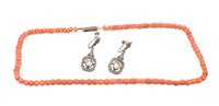 Lot 506 - Antique coral bead necklace and a pair of...