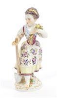 Lot 144 - Late 19th century Meissen porcelain figure of...