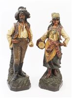 Lot 155 - Pair late 19th century Austrian pottery...