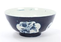 Lot 20 - 18th century Lowestoft blue and white bowl...