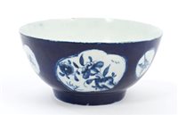 Lot 22 - 18th century Lowestoft blue and white bowl...
