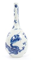 Lot 49 - Chinese Qing blue and white bottle vase with...