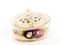 Lot 83 - Early 19th century English porcelain oval pot...