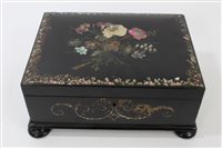Lot 703 - Early Victorian papier mâché workbox of...