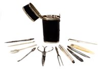 Lot 707 - Mid-18th century steel and shagreen etui of...