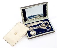 Lot 718 - Mid-19th century Continental necessaire, the...