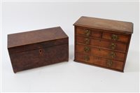 Lot 743 - Late Regency burr yew-wood tea caddy of...
