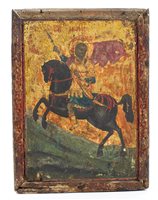 Lot 747 - 18th / 19th century Greek Icon, tempera on...