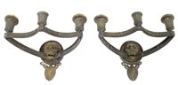 Lot 760 - Good pair of Regency bronze and ormolu wall...