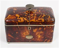 Lot 766 - Good George IV blond tortoiseshell tea caddy...