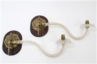 Lot 774 - Pair of Edwardian brass and barley-twist glass...