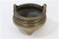 Lot 777 - Chinese silvered bronze censor, surmounting...