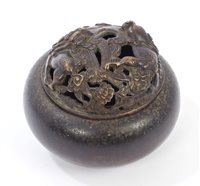 Lot 779 - Antique Chinese bronze censor and cover of...