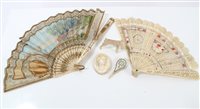 Lot 819 - Group of ivory carvings - including figure of...