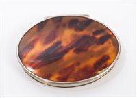 Lot 829 - George III tortoiseshell and silver snuff box...