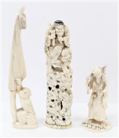 Lot 847 - Late 19th / early 20th century Japanese carved...