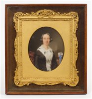 Lot 870 - English School, circa 1850, miniature portrait...