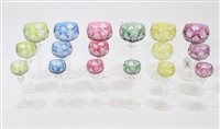 Lot 161 - Collection 1920s Bohemian harlequin overlaid...