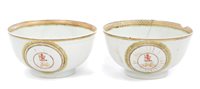 Lot 8 - Pair late 18th century Chinese export armorial...