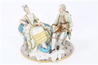 Lot 17 - Late 19th century Dresden porcelain Romantic...