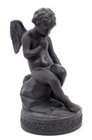 Lot 18 - 19th century Wedgwood black Jasper ware figure...