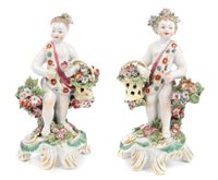 Lot 49 - Fine pair 18th century Bow polychrome...