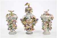 Lot 50 - Fine 18th century Bow garniture of three...