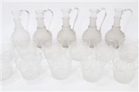 Lot 71 - Eleven Victorian frosted and cut glass rinsers...