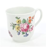 Lot 94 - 18th century Worcester coffee cup, polychrome...