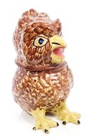 Lot 99 - Unusual 19th century owl-shaped tobacco box...