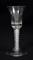 Lot 112 - Mid-18th century Georgian wine glass with...