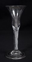 Lot 113 - Mid-18th century Georgian wine glass with...