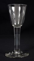 Lot 116 - Mid-18th century Georgian wine glass with...